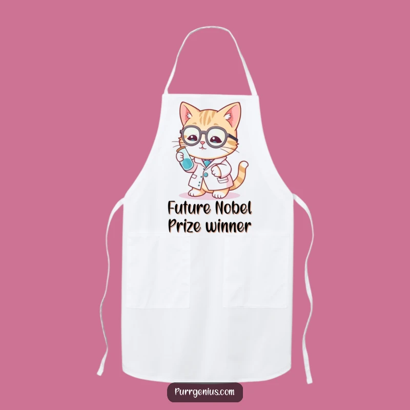 Funny Cat Scientist Apron - Chef's Lab Coat Kitty Funny Gift!