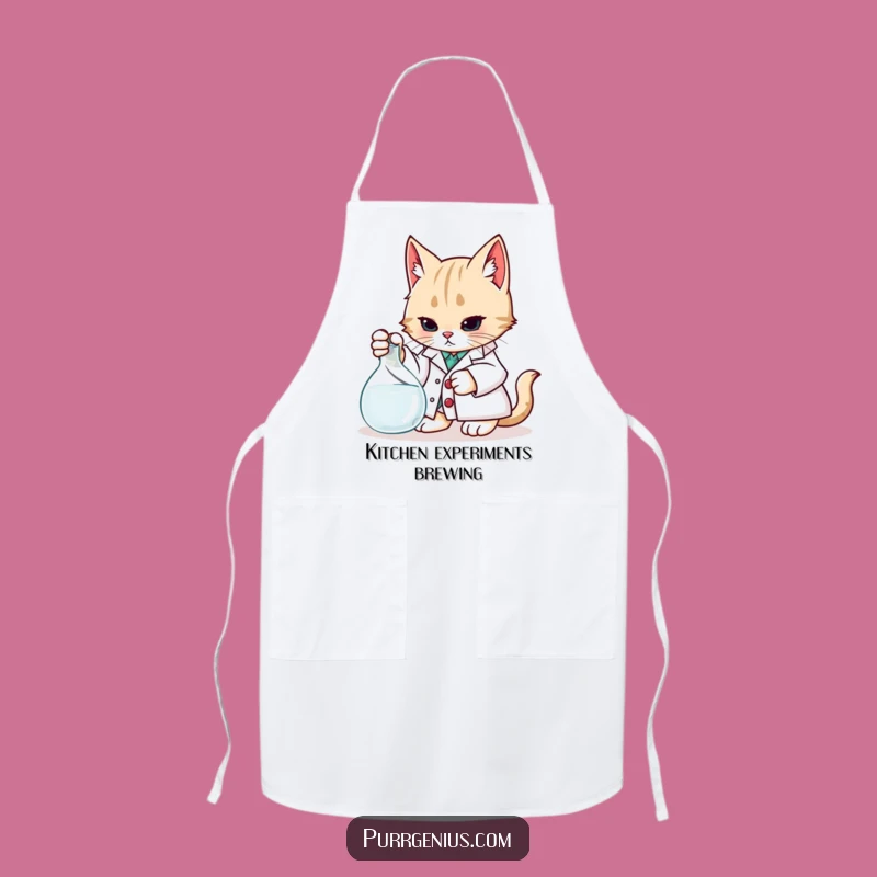 Funny Chef's Apron: Scientist Cat Experiment, Perfect Lab Humor Gift