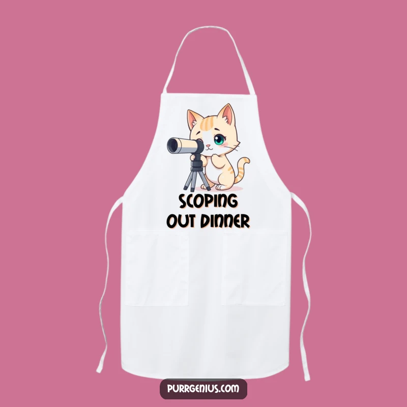 Funny Stargazer Cat Apron: Culinary Explorer Feline Apron for Space Fans