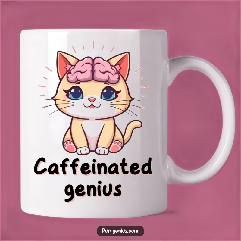 Funny Genius Cat Mug: Intelligent Feline Brain, Perfect Funny Gift for Smarty Pants