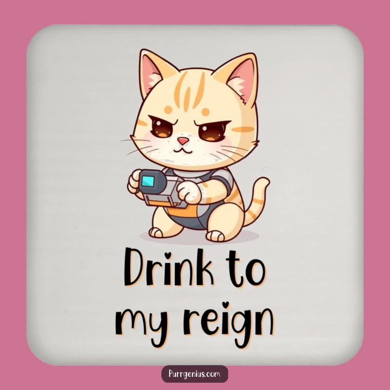 Funny Kawaii Cat Robot Coaster: Protect Surfaces with Humorous Flair