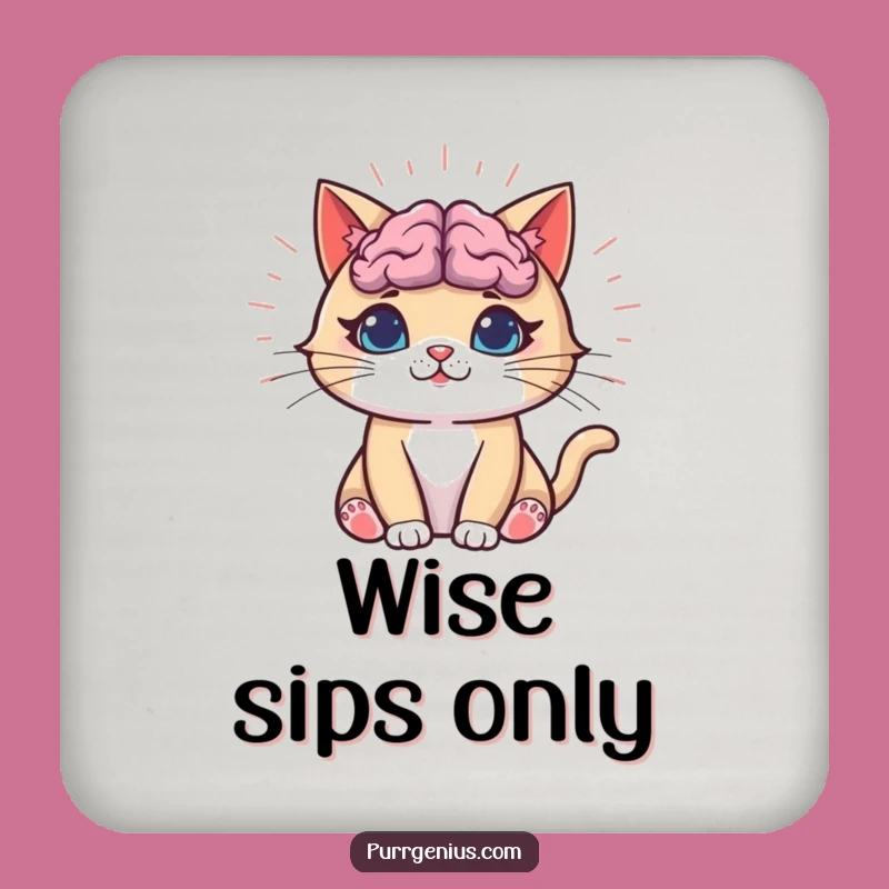 Funny Genius Cat Coasters: Protect Surfaces with Smart Feline Style, Ideal Funny Gift