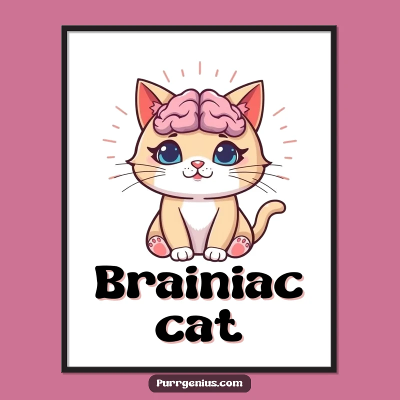 Funny Genius Cat Poster: Intelligent Feline Art, Hilarious Funny Gift Idea