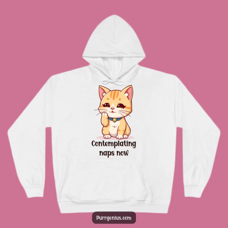 Cozy Funny Wise Cat Hoodie: Snuggle Up with Serious Thoughts