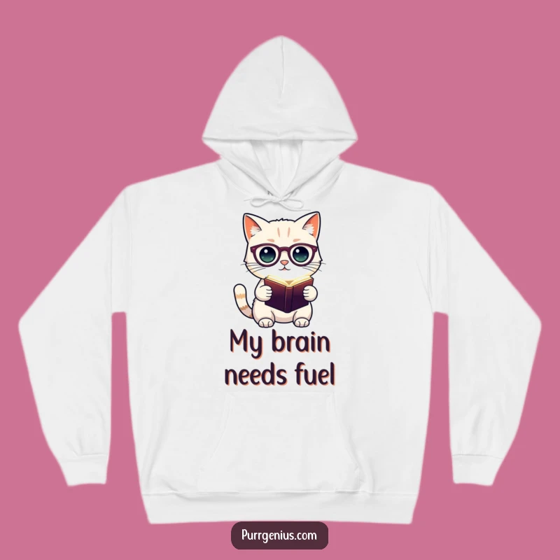 Cozy Funny Cat Scholar Hoodie: Warm & Cute Feline Spectacles Book Lover Gift