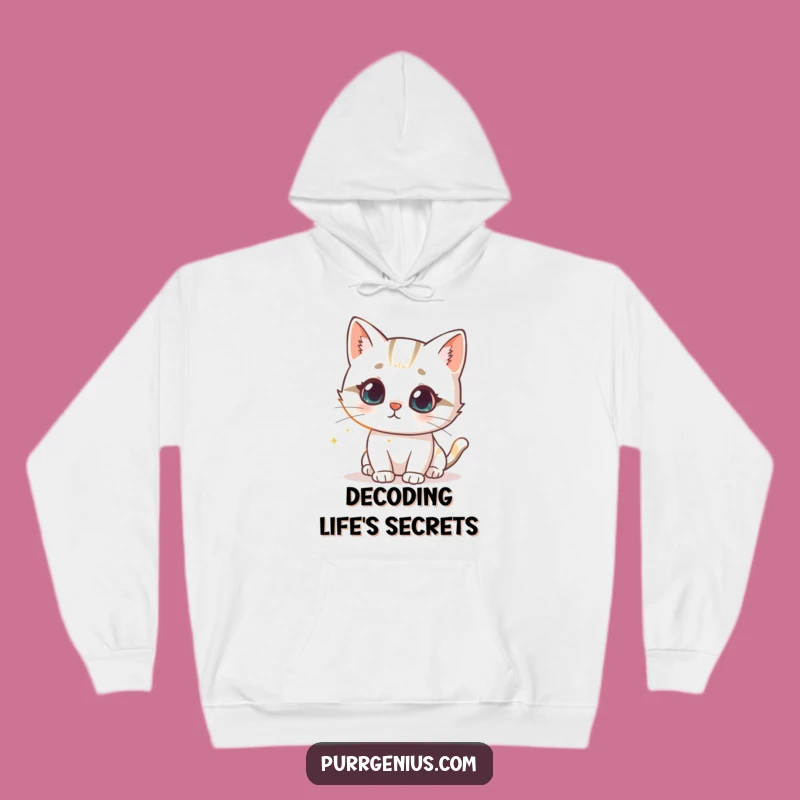 Cozy Funny Cat Formula Hoodie: Intrigued Feline Glowing Science Gift