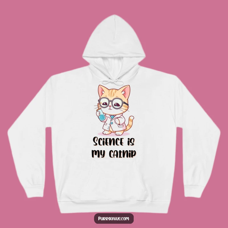 Funny Cat Scientist Hoodie - Cozy Lab Coat Kitty Funny Gift!