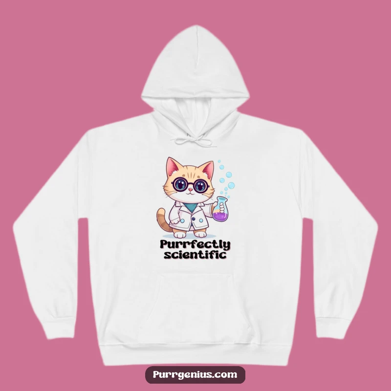Funny Scientist Cat Hoodie: Cozy Up with This Hilarious Feline Chemist Design