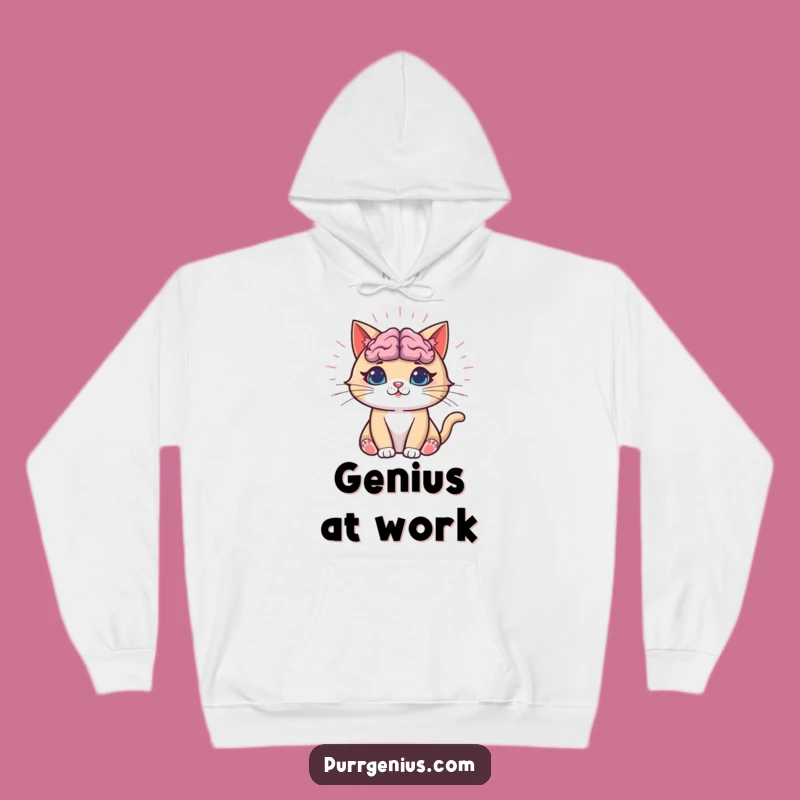 Funny Genius Cat Hoodie: Cozy Up with Smart Feline Brain, Perfect Funny Gift