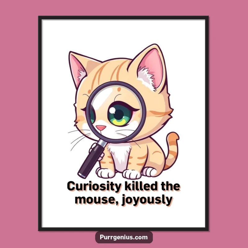 Free Printable Magnified Eye Cat Wall Art - Quirky Downloadable Decor