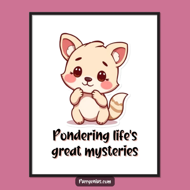 Funny Free Printable Wall Art: Thoughtful Animal Contemplation Downloadable