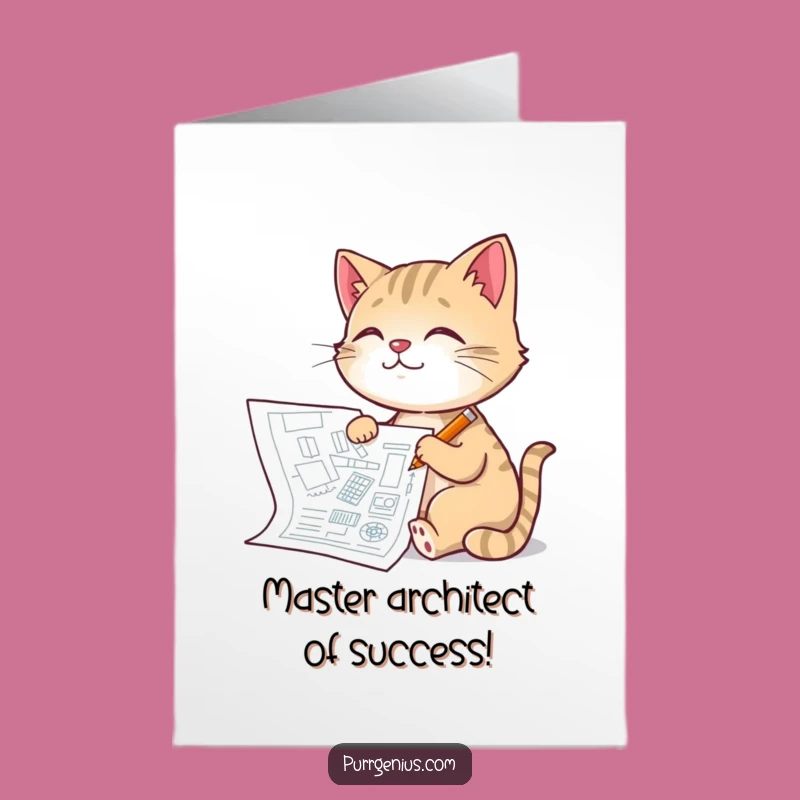 Free Printable Architect Cat Congrats Card - Humorous Downloadable Achievement Gift