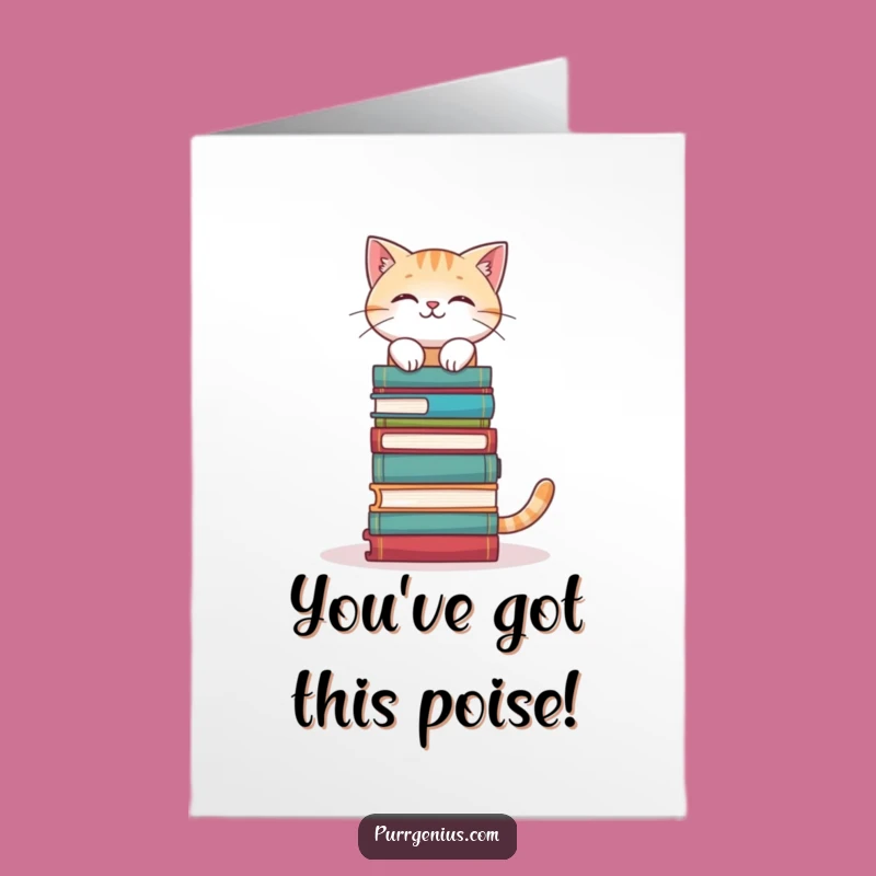 Free Printable Bookworm Cat Congrats Card - Humorous Downloadable Achievement Gift