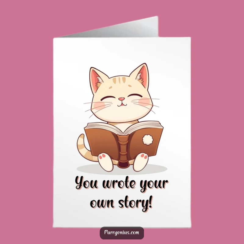 Free Printable Funny Cat Wisdom Congrats Card - Insightful Success Downloadable Gift