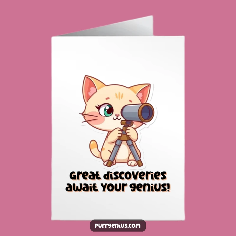 Free Printable Congrats Card: Curious Cat Discovery, Funny Downloadable Achievement Gift