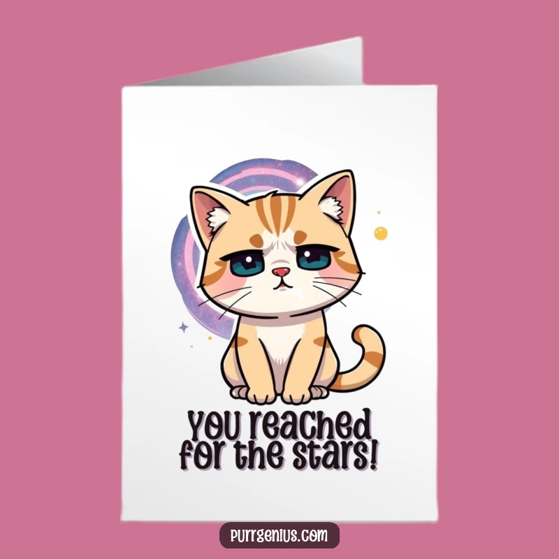 Free Printable Funny Cat Galaxy Congrats Card - Deep Thoughts Downloadable Gift