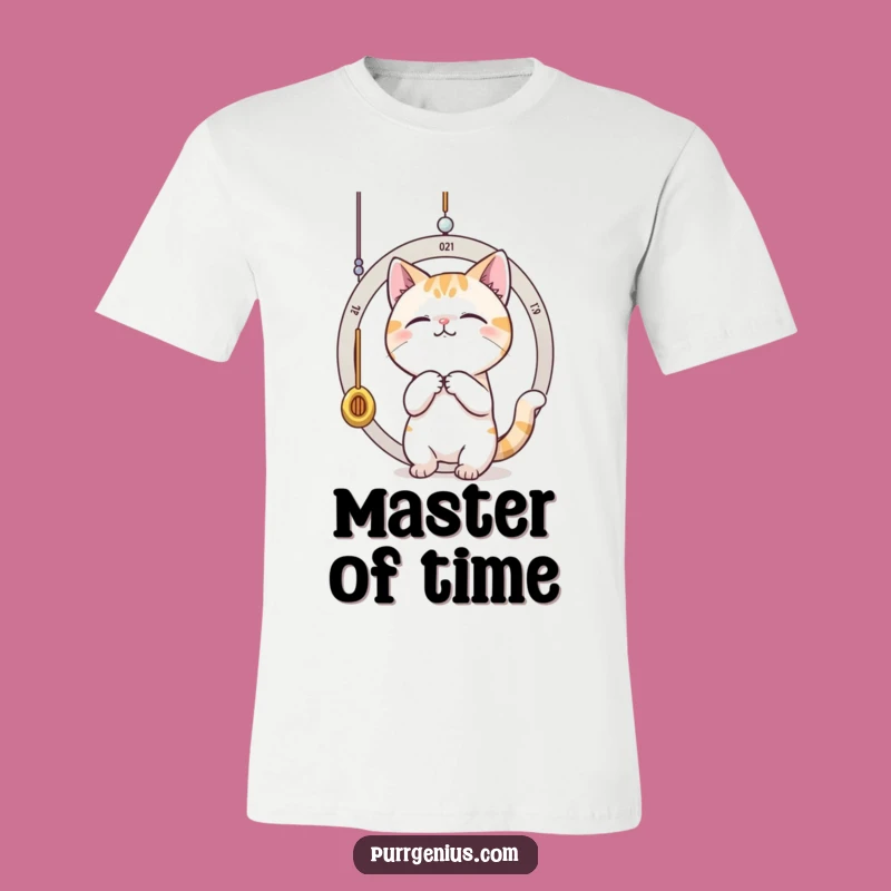 Funny Time-Traveling Cat T-Shirt: Chase Your Dreams with This Hilarious Feline Tee