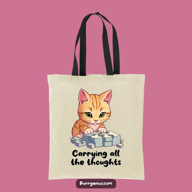 Funny Cat Puzzle Tote Bag: Carry Your Brilliance in Style