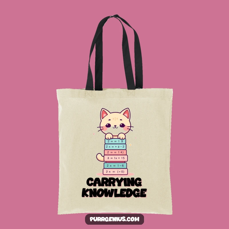 Funny Math Cat Tote Bag: Carry Your Smarts with Hilarious Flair!